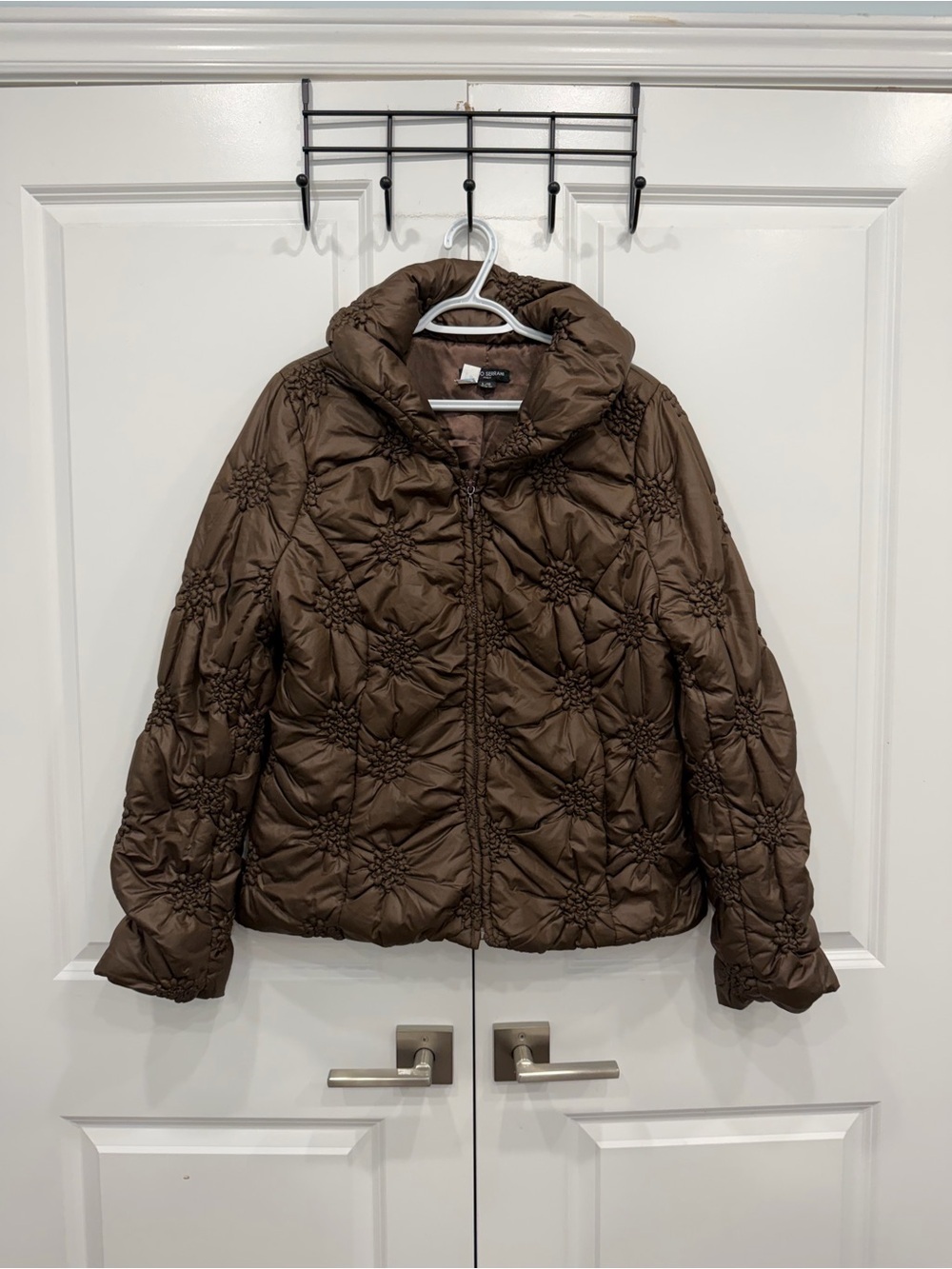 Mario Serrani Women's Quilted Puffer Jacket - Brown Size Large